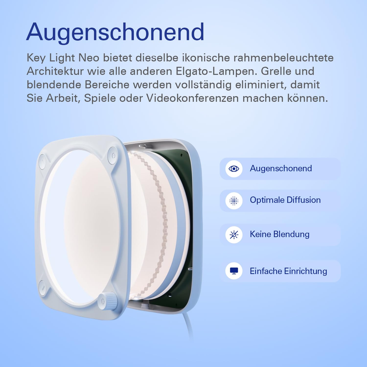 Elgato Key Light Neo mit Monitorhalterung, Studioleuchte