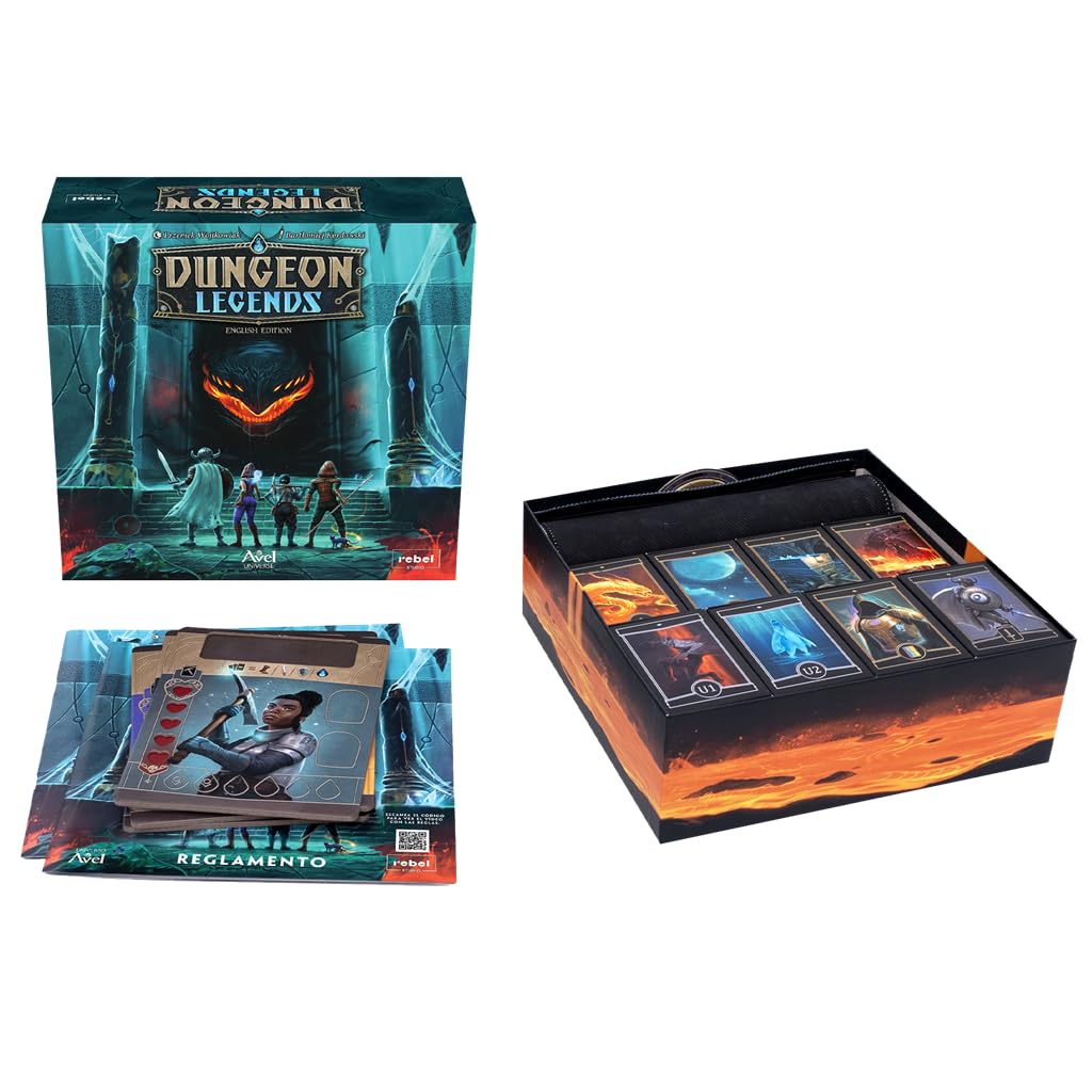 Asmodee Dungeon Legends, Juego de Mesa de Campaña y Estrategia