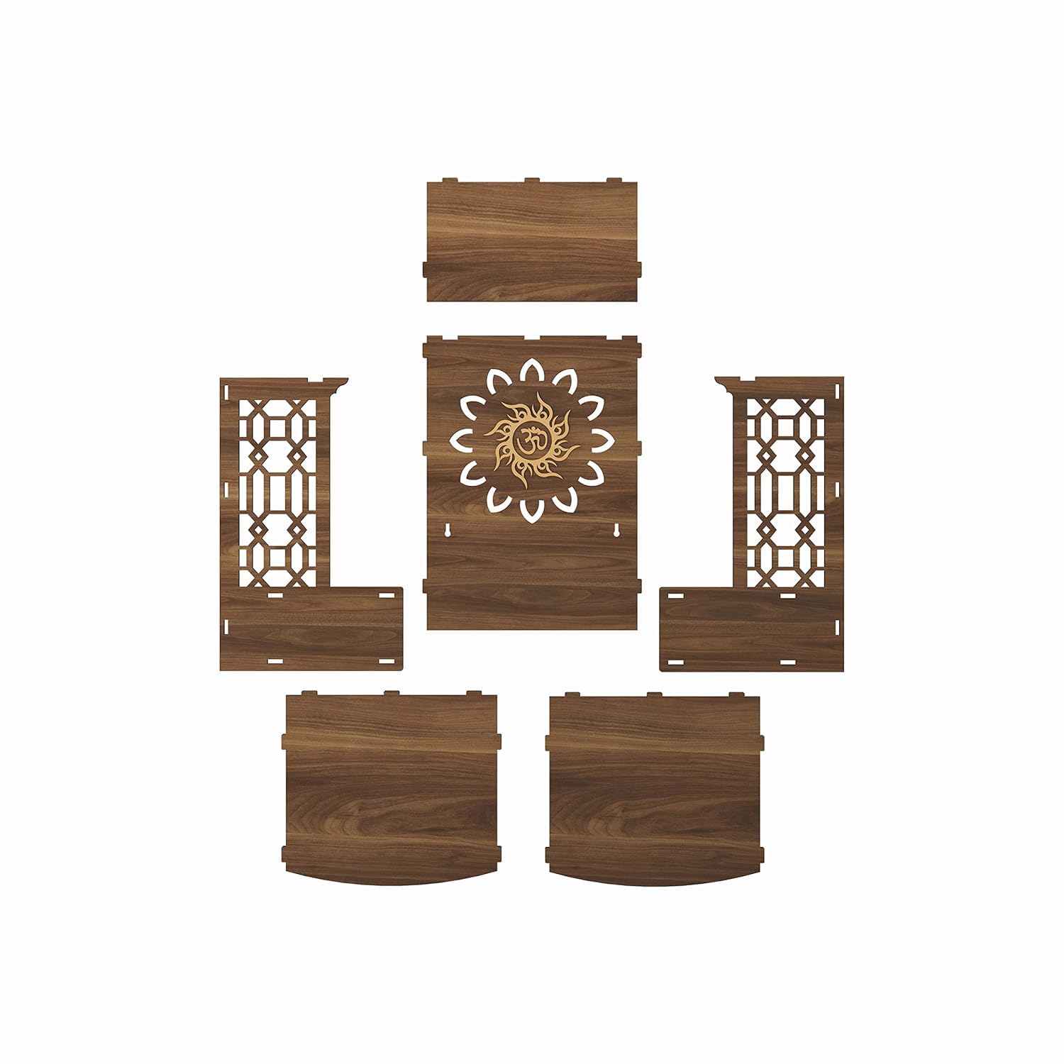 Mandir for Home Temple for Home Pooja Mandir per la casa Bellissimo tempio in legno per la casa Pooja Stand per casa e ufficio con LED Spot Light Temple