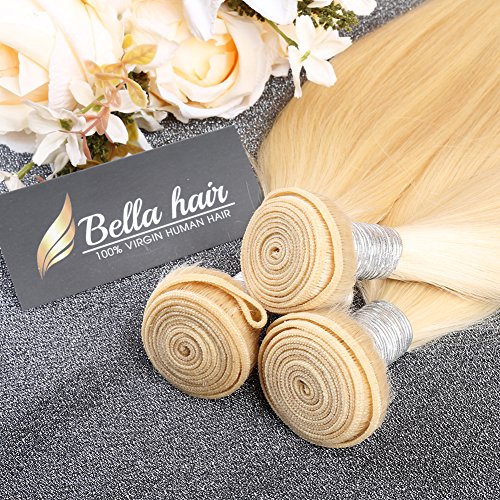 Bella Hair Unparalleled Quality 613 Russian Blonde Human Hair Bundles, 2 Bundles Brazilian Remy Virgin Hair Silky Straight (12”12”) #TOP2