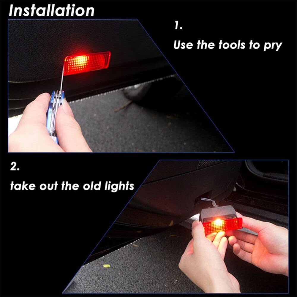 Lot de 2 éclairages LED pour portière de voiture - Avec logo - Projecteur de bienvenue - Lentille en verre compatible avec GLK (normal)