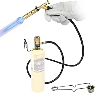 BLUEFIRE MRAS-8210 Super Jumbo Turbo Flame Propane Gas Welding Torch with 5' Hose Fuel by MAPP MAP Pro Propane Great High Intensity Nozzle Head for Soldering Brazing Large Dia Copper Pipe