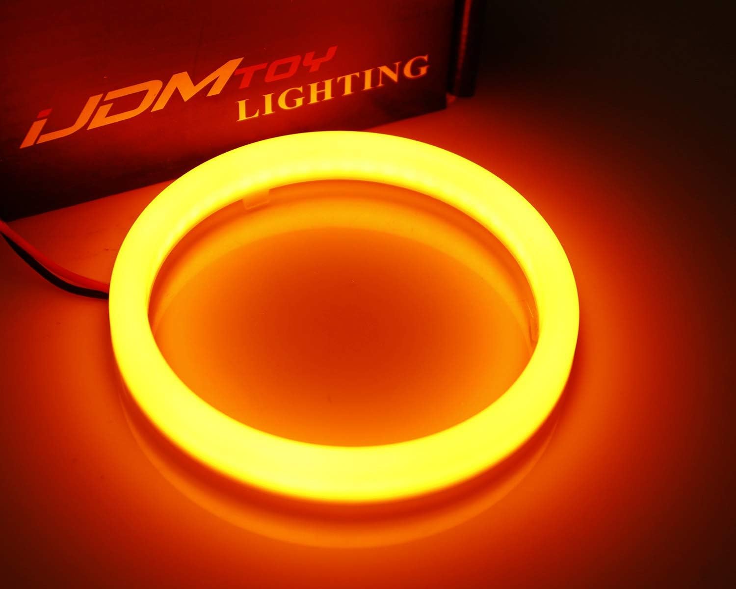 iJDMTOY 80mm White/Amber Switchback LED Halo Ring Retrofit Lighting Kit