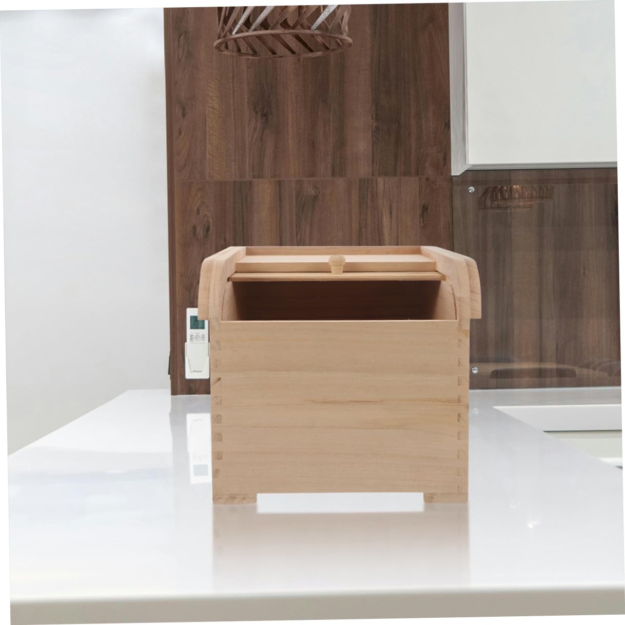 DOITOOL Holz Aufbewahrungsbox mit Deckel für Reis und Trockenlebensmittel Vorratsbehälter für Küche und Speisekammer mit Großem Fassungsvermögen