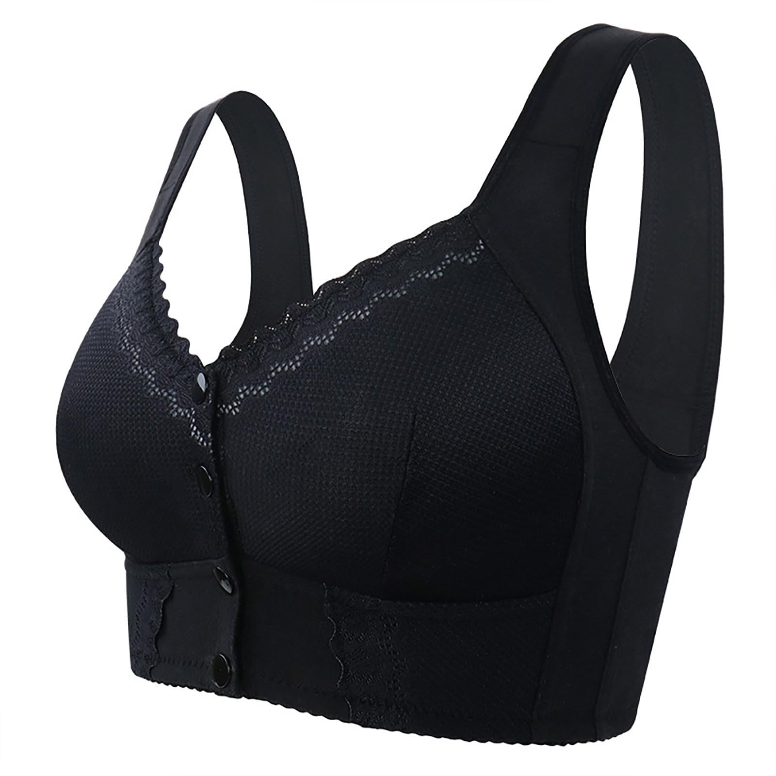 2er-Pack BHs für Damen, bügellos – Damen-BHs ohne Bügel, volle Unterstützung, Frontverschluss, weiche, kabellose BHs für Damen, große Brust, leicht, atmungsaktiv, gepolsterte BHs für Damen, volle
