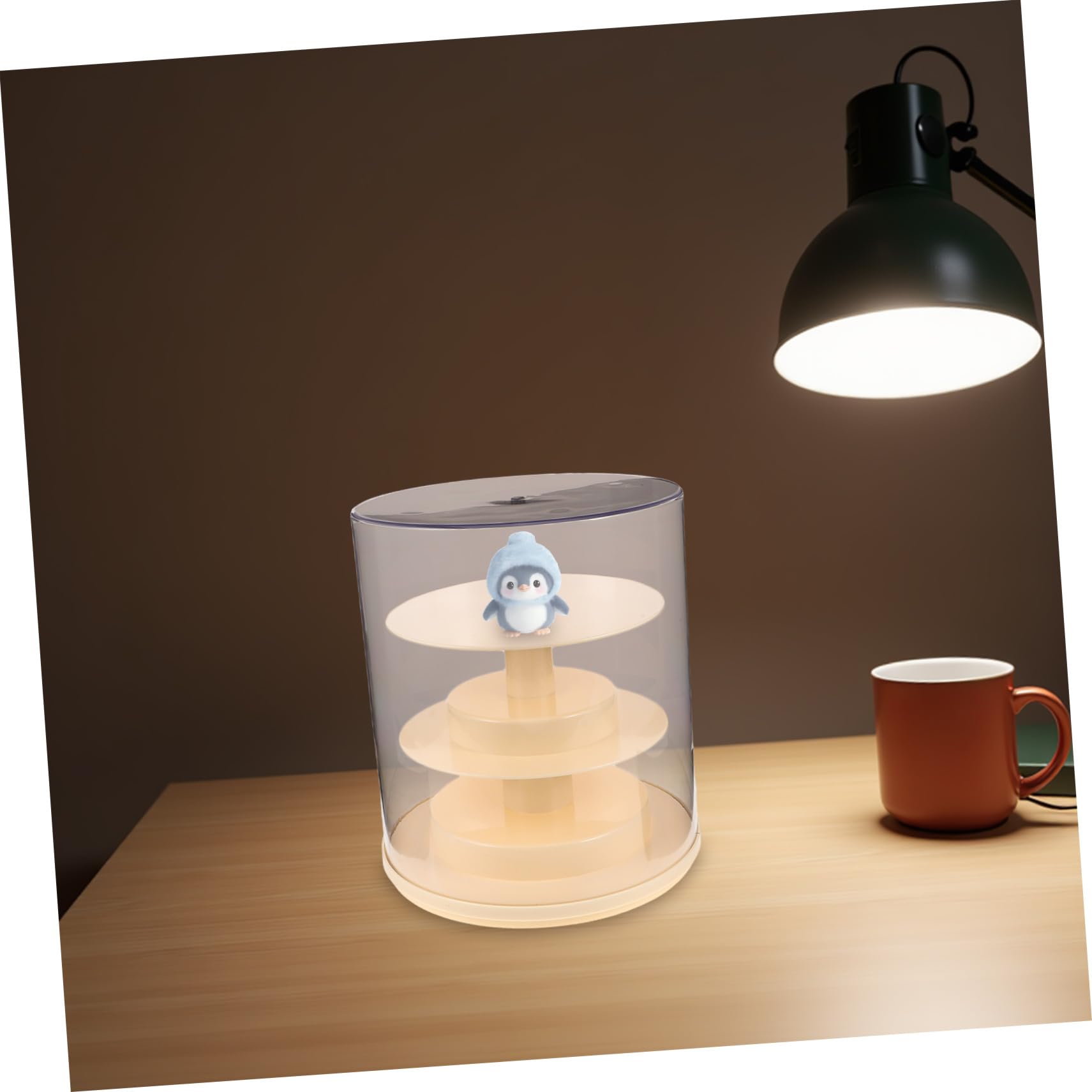 Gatuida Vitrina Giratoria Transparente Antipolvo para Minifiguras de Acción Vitrina de Colección Base Giratoria para Exhibir y Guardar Figuras de Juguete