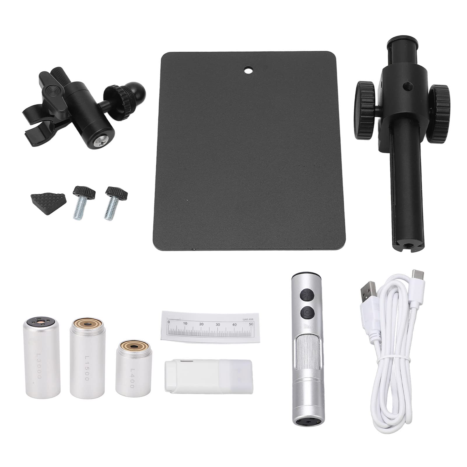 Cocoarm Mikroskop Cyfrowy Mikroskop USB z kamerą mikroskopową 12 MP 3840 X 3104 Stop Aluminium ABS 3 Soczewki Regulowane światło LED do Kontroli Naprawa Praca CNC