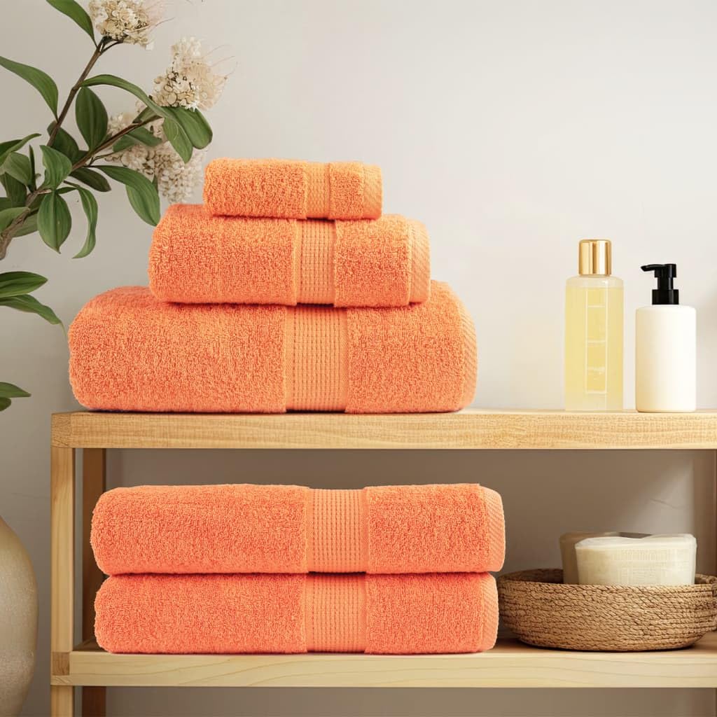 Toallas de invitados premium SOLUND 10 piezas naranja 30 x 50 cm 600 g/m² juego de toallas de baño familiar, accesorios de baño altamente absorbentes de agua