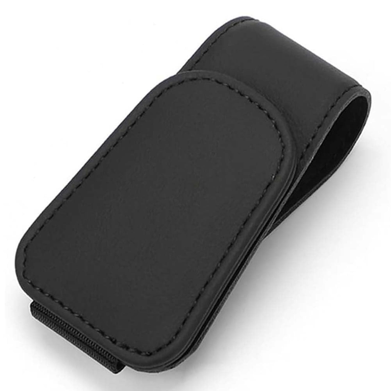 ECMWFPEJT Car Glasses Holder for Dacia Spring Lodgy Dokker Duster Logan Sandero Stepway, Sunglasses Holder Sun Visor, Magnetic Leather Glasses Clip, Ticket Card Organizer,C