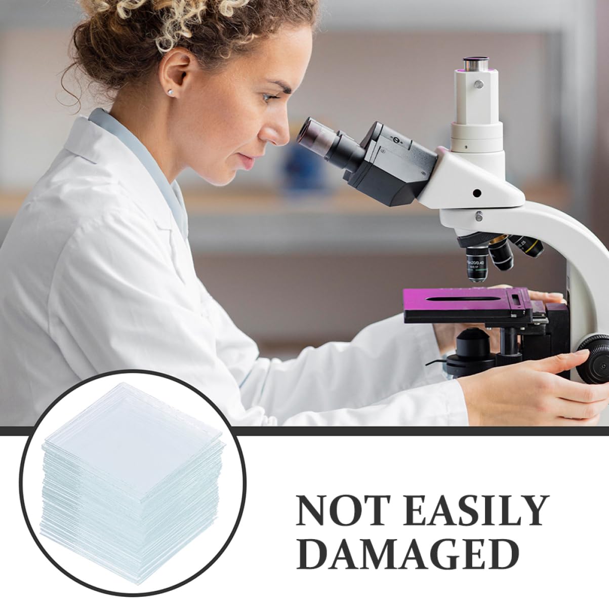 FUNOMOCYA 100 Sheets/Box x 5 Boxes Microscope Slides 22x22mm Cover Glasses for Lab
