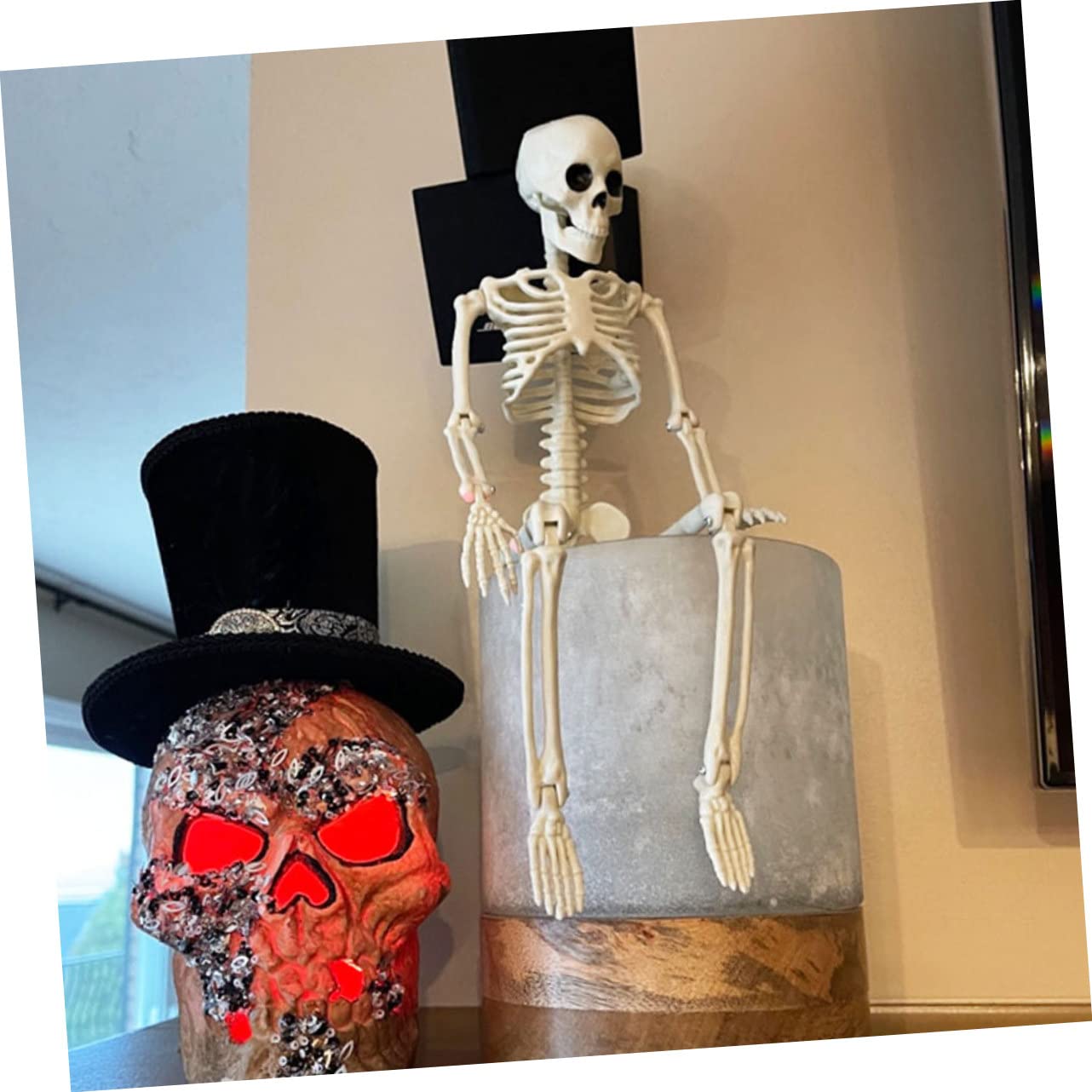 VICASKY 5 Piezas Esqueleto del Cráneo Adorno Pirata Adorno De Calavera Estatuillas De Esqueleto De Halloween Estatua De Esqueleto Juguetes De Halloween Artesanías De Calaveras El Plastico