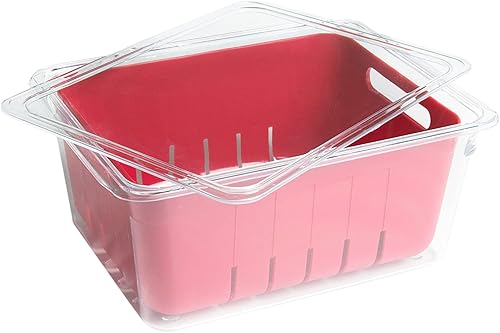 Miniatura 12 de Kitchen Spaces Organizador apilable de almacenamiento de alimentos de doble colador para refrigerador, congelador y despensa, 8.8 x 6.8 x 3.9 Verde