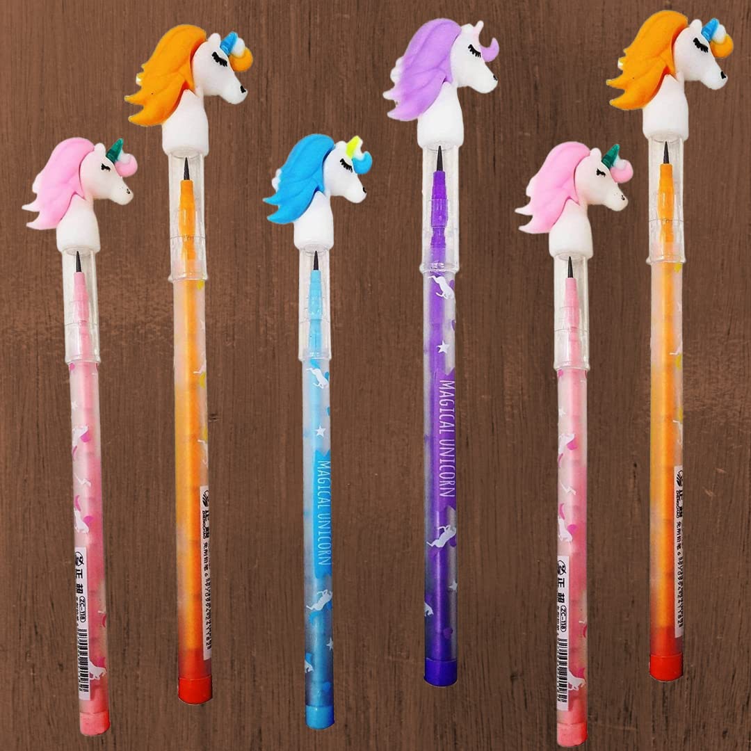 RELIA ONLINE Unicorn fancy Pencil for Kids | Beautiful Designer Unicon Stack Pencil for Girls | Birthday Return Gift Combo unicrn Shape Top Cap (Set of 6) (B0B5LXCCHG) Amazon Price History, Amazon Price Tracker