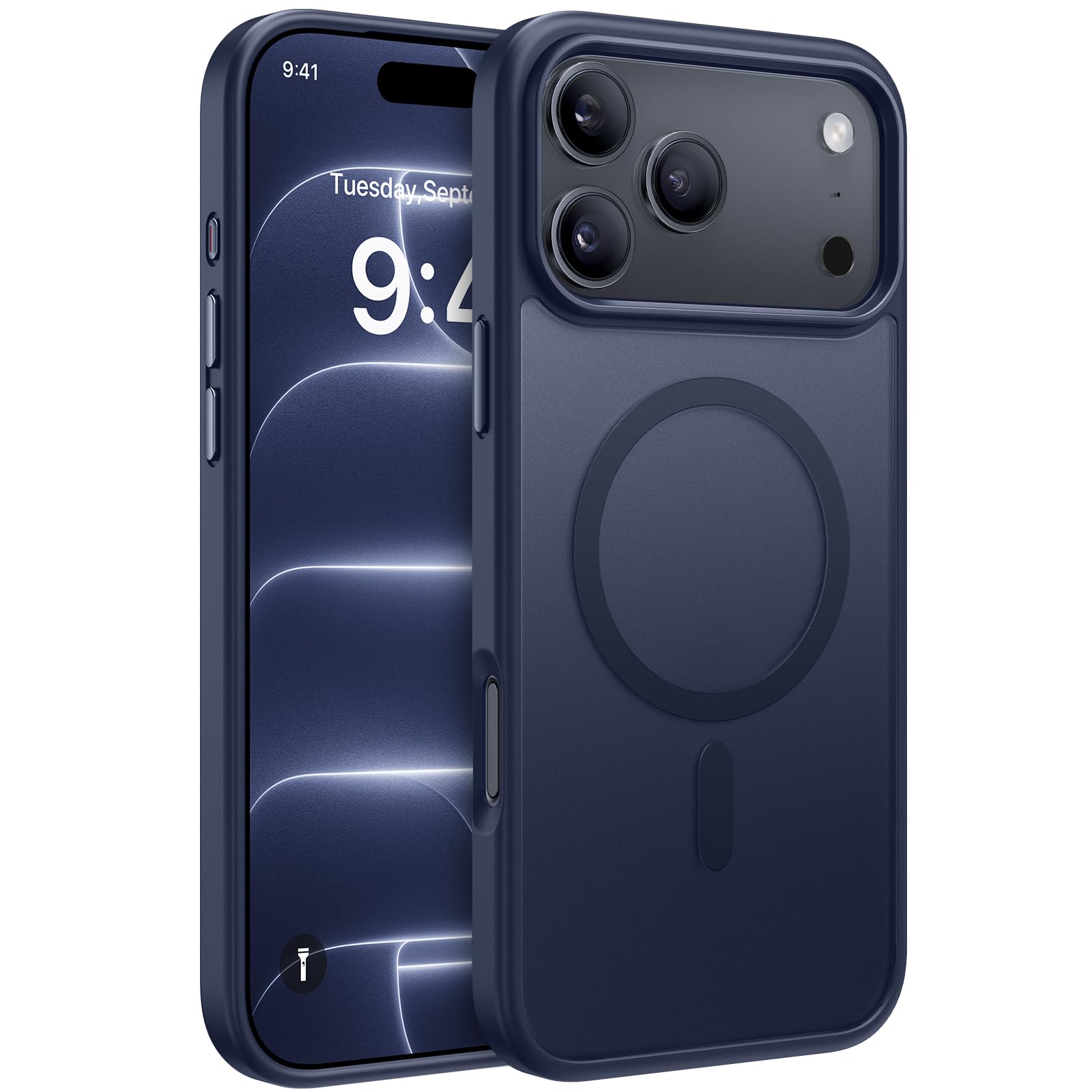 Miracase Magnetic for iPhone 18 Pro Case 6.3", Translucent Matte, Dark Blue