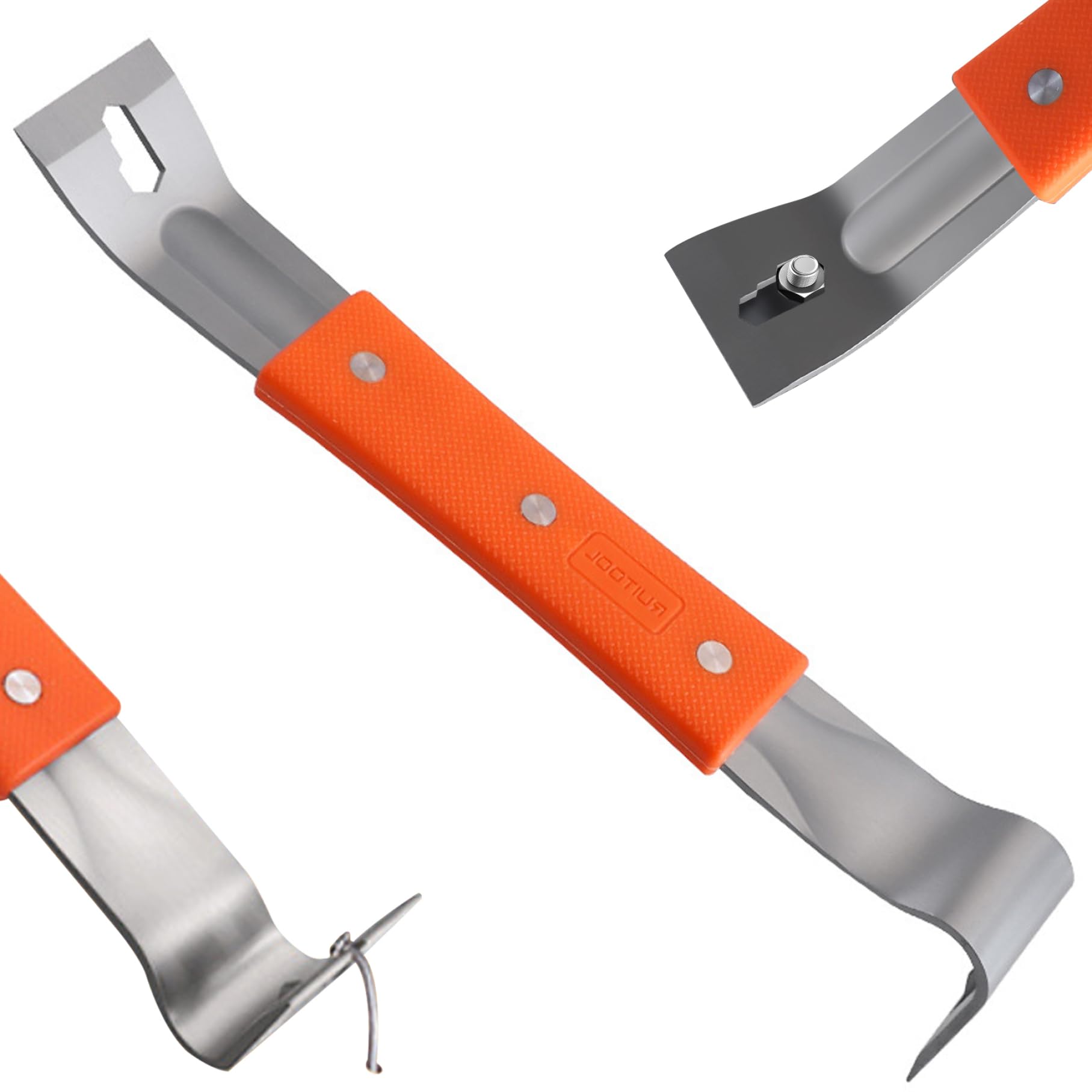 Barre de levier plate en acier inoxydable 10 et 7 pouces avec tournevis et arrache-clou