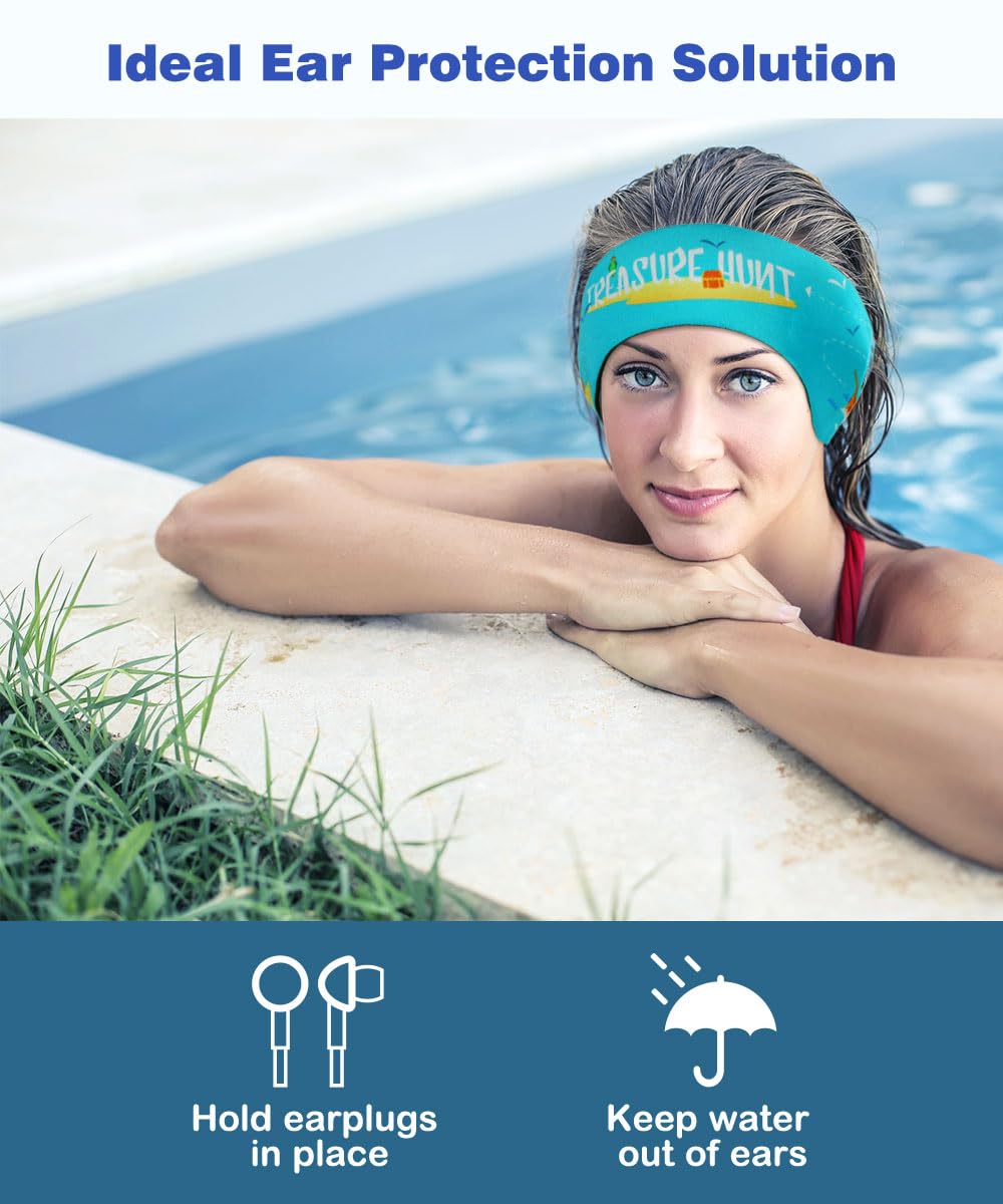 MoKo Swimming Headband for Kids Cute Swinmmers Headband Ear Band for Kids Keep Water Out Waterproof Ear Protection Band for Bathing Swimming Ear Band S Size - Image 3