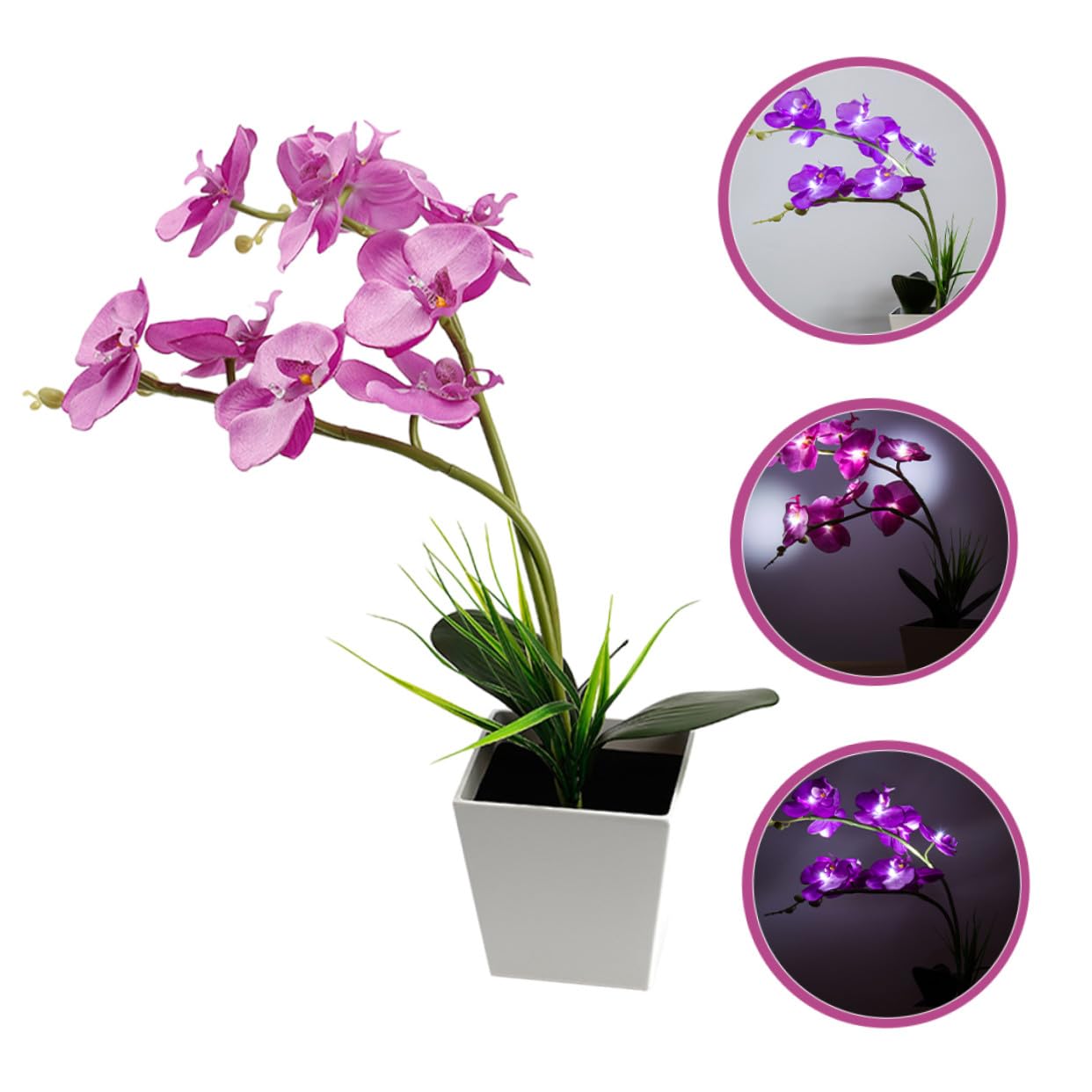 LED Orchideen Blumenlicht mit 9 LED Beads, Kreative Dekoleuchte