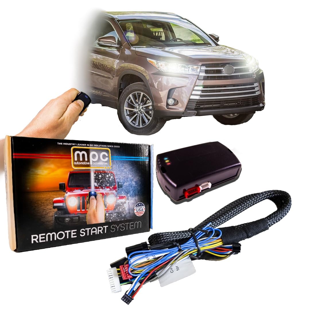 MPC Remote Start Kit Compatible with Toyota Highlander 2014-2019 || Plug and Play || Push Lock 3X to Start || Push to Start || Easy Install || USA Tech Support