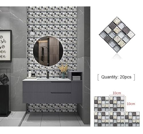 zalati Wandaufkleber 20 Stück Tapetenaufkleber PVC Entfernung Wasserabweisend Staubdicht für Zuhause Küche Badezimmer Dekoration - 10 cm