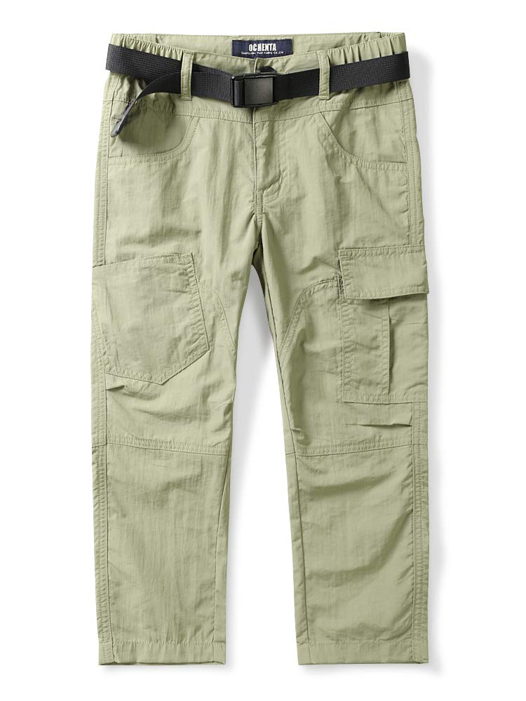 Aeslech Pantaloni cargo da ragazzo ad asciugatura rapida con elastico in vita casual all'aperto escursionismo pesca scout