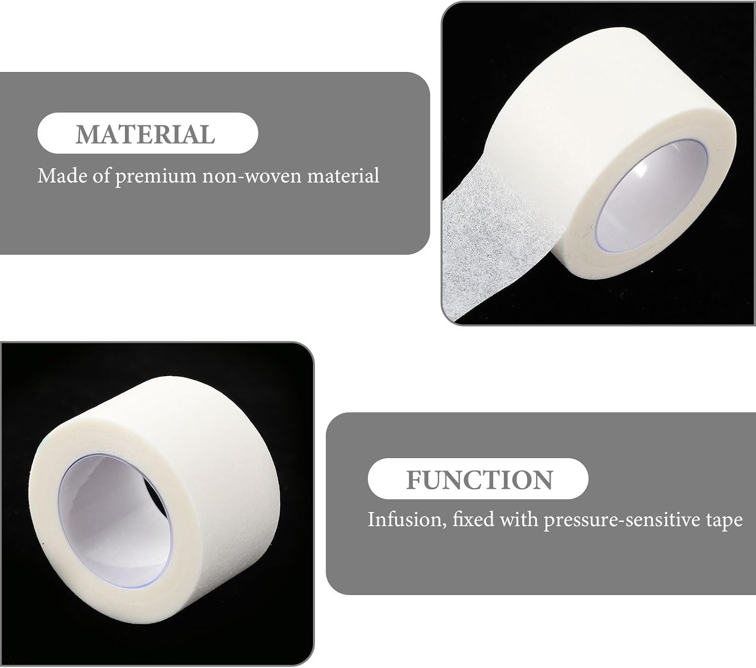 Breathable Non-Woven First Aid Tape for Transfusion Fixing and Gauze Retention, Pressure-Sensitive Adhesive Tape, 2.5cm X 9.14m, 12 Rolls for Clinic and Tubing Use