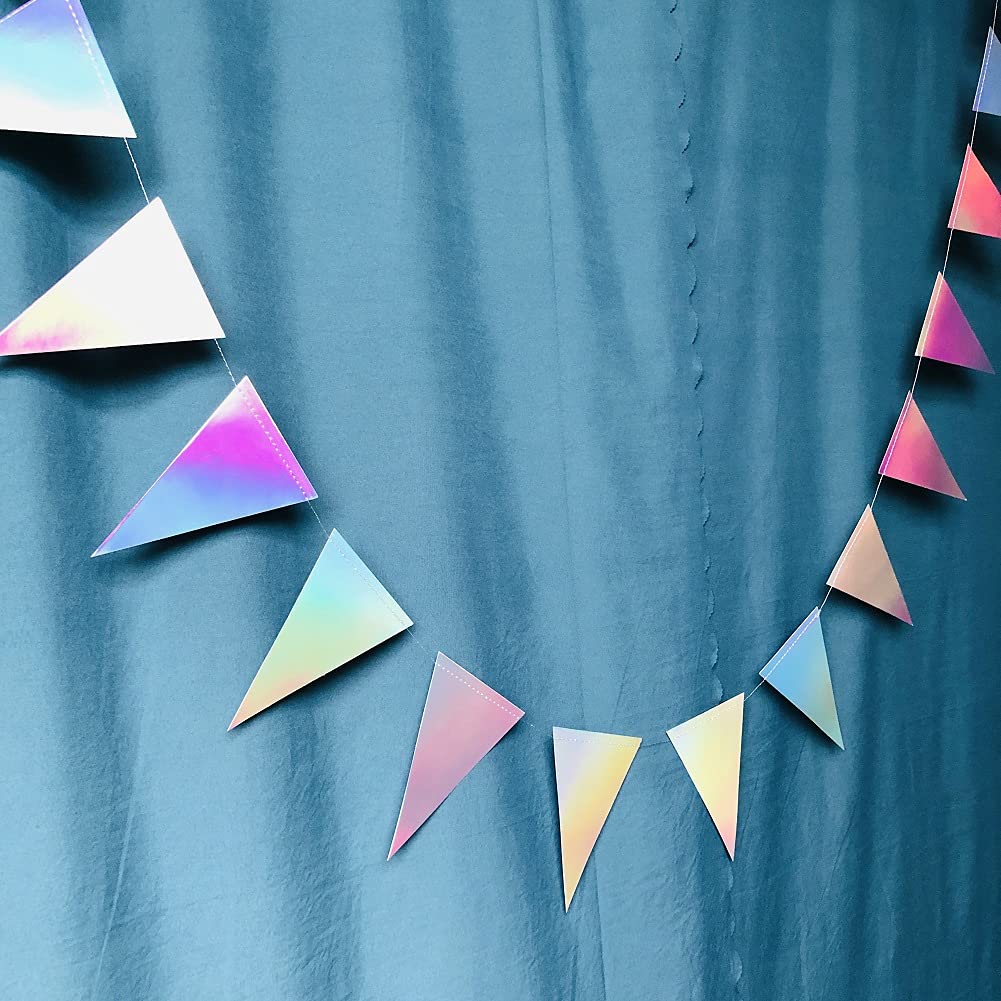 Iridescent Triangle Banner (Iridescent, 4 Strings) - BigaMart