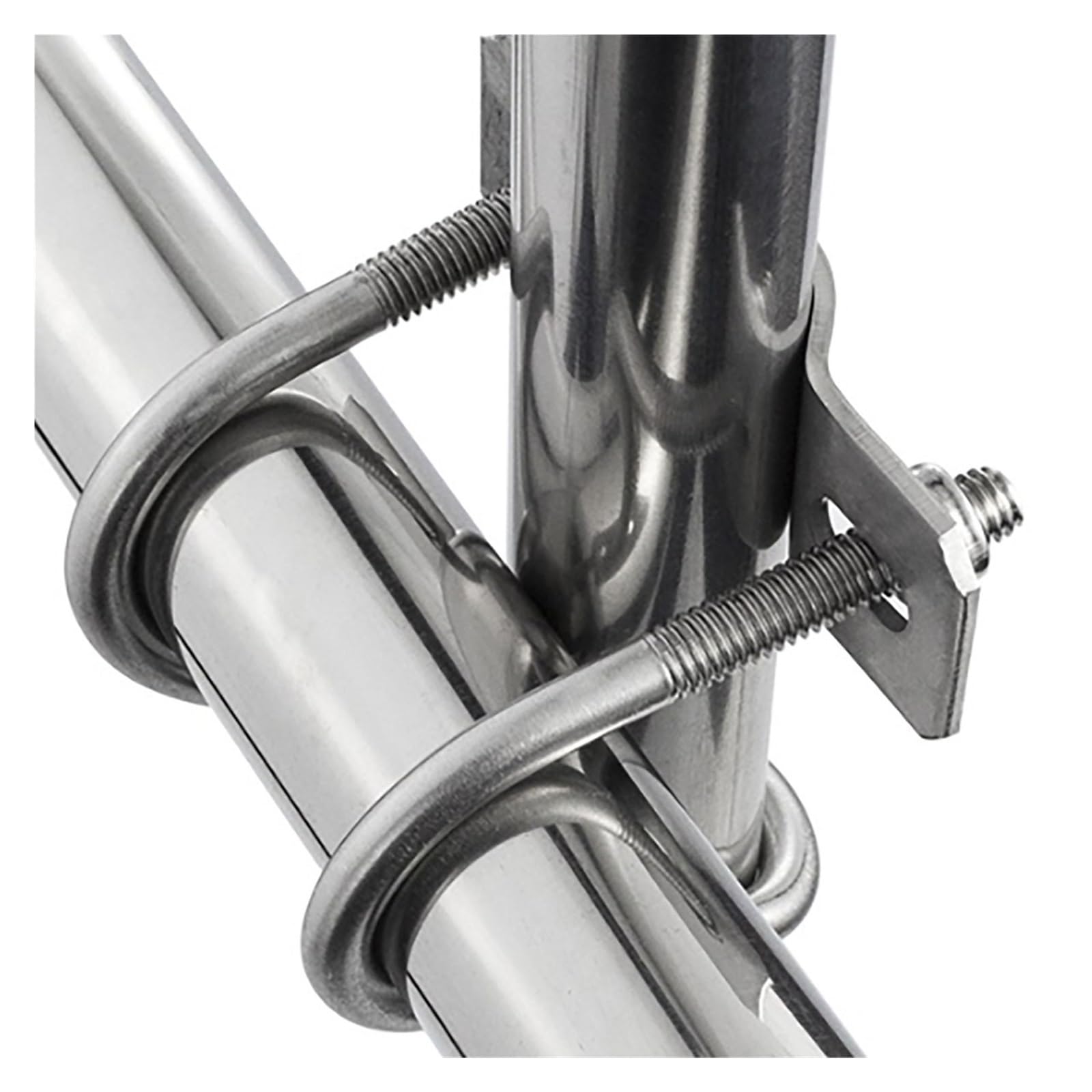 Abrazadera de tubo transversal con doble perno en U acero inoxidable 304