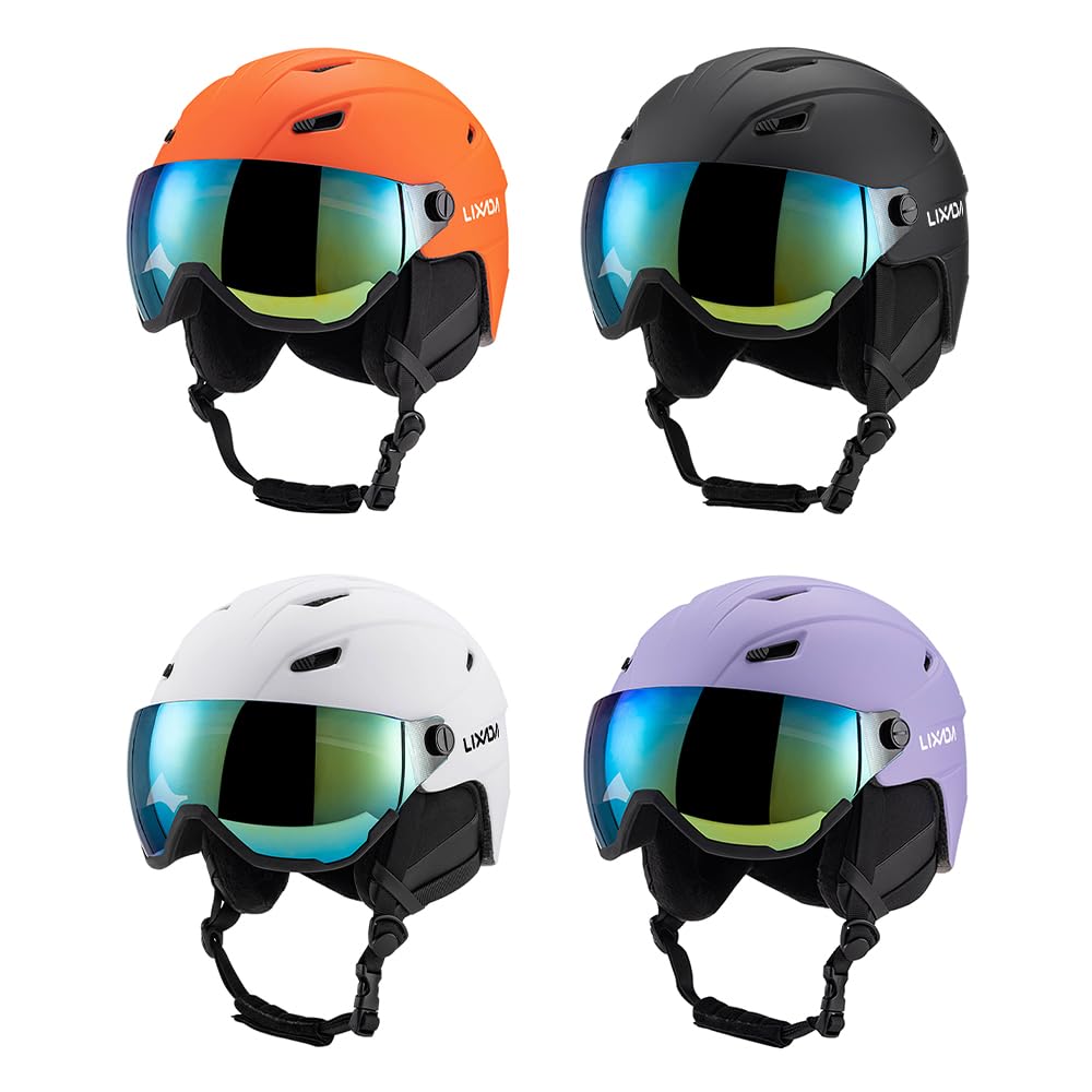 Lixada Casco de esquí Integrado Casco de Snowboard para Hombres y Mujeres con Gafas de Visera extraíbles
