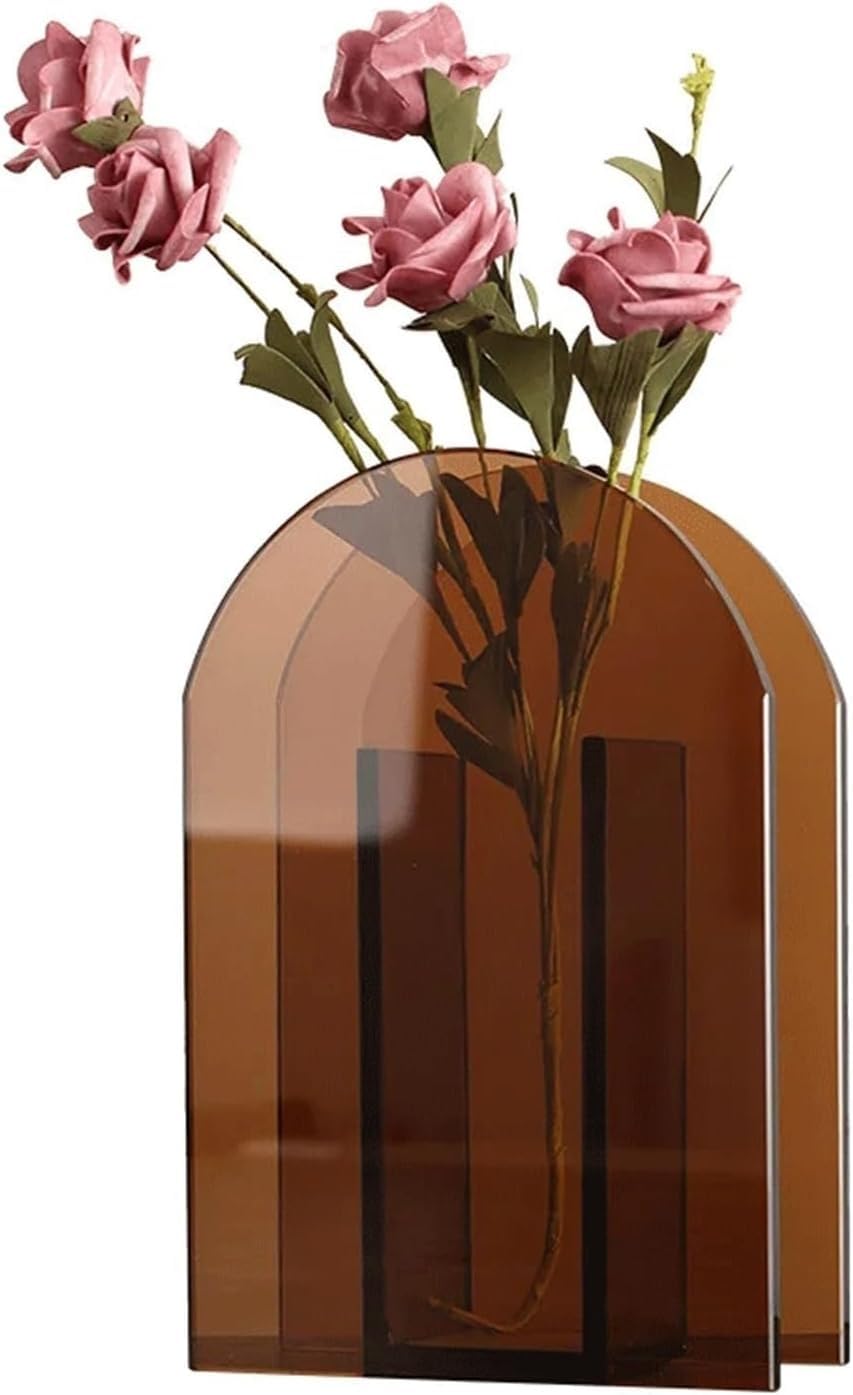 Vase en verre transparent pour composition florale et terrarium de maison