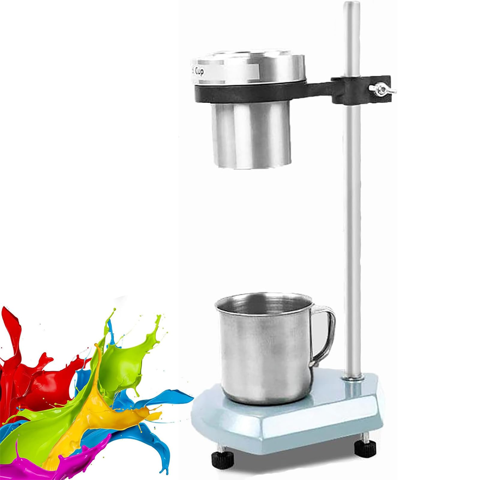 Vaso viscosímetro para medición de viscosidad, capacidad de 100 ml, soporte de altura ajustable, rango de medición de 49-220 cSt, perfecto para pinturas y líquidos