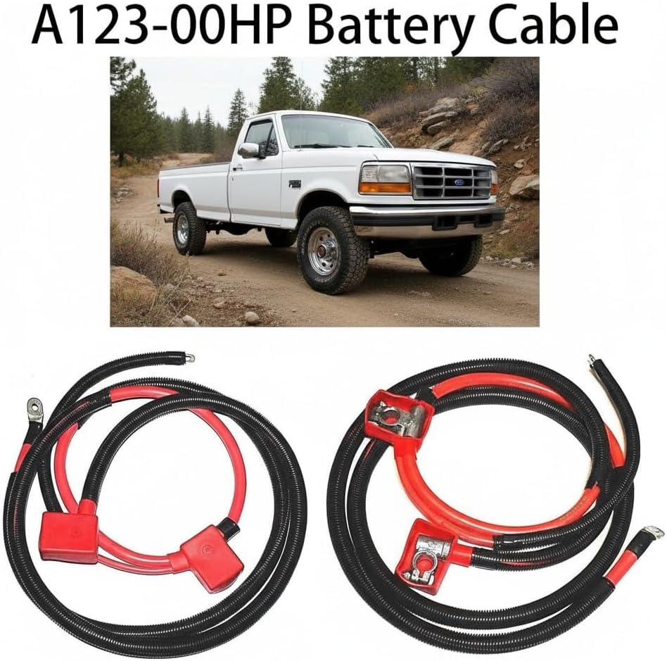 A123-00HP Battery Cable Compatible with Ford 7.3L 93-97 Powerstroke Diesel Trucks, Positive Battery Starter Cable Fit for 93-97 Ford F350 F250 F Super Duty 7.3L V8, Replacement A123-00HP