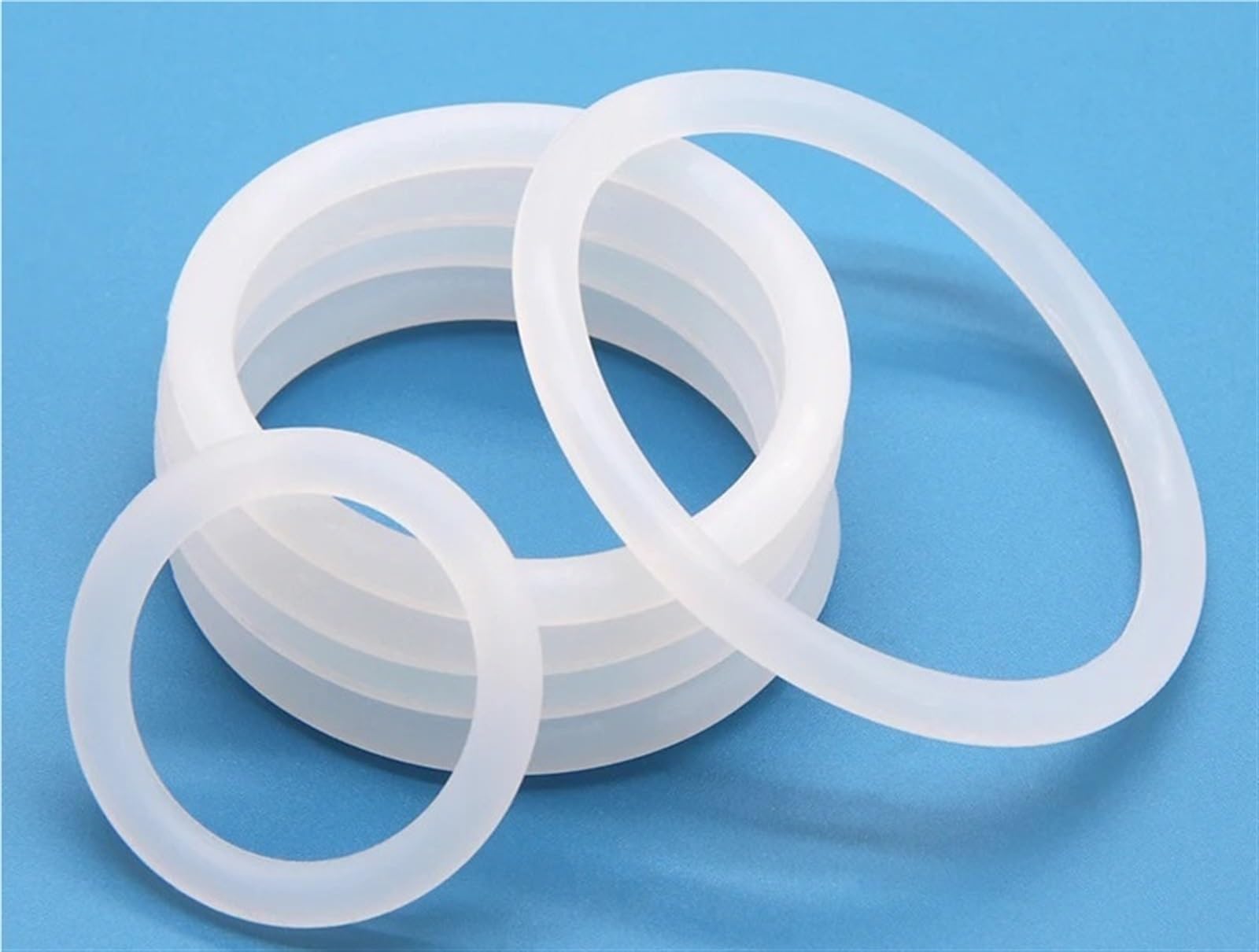 VMQ O-Ringe, 50 Stück, Dicke CS 2/3/3,5/4 mm, weißer Gummidichtungsring, Außendurchmesser 5-100 mm, Lebensmittelqualität, hitzebeständiger O-Ring, (OD 70 mm, CS 4 mm)