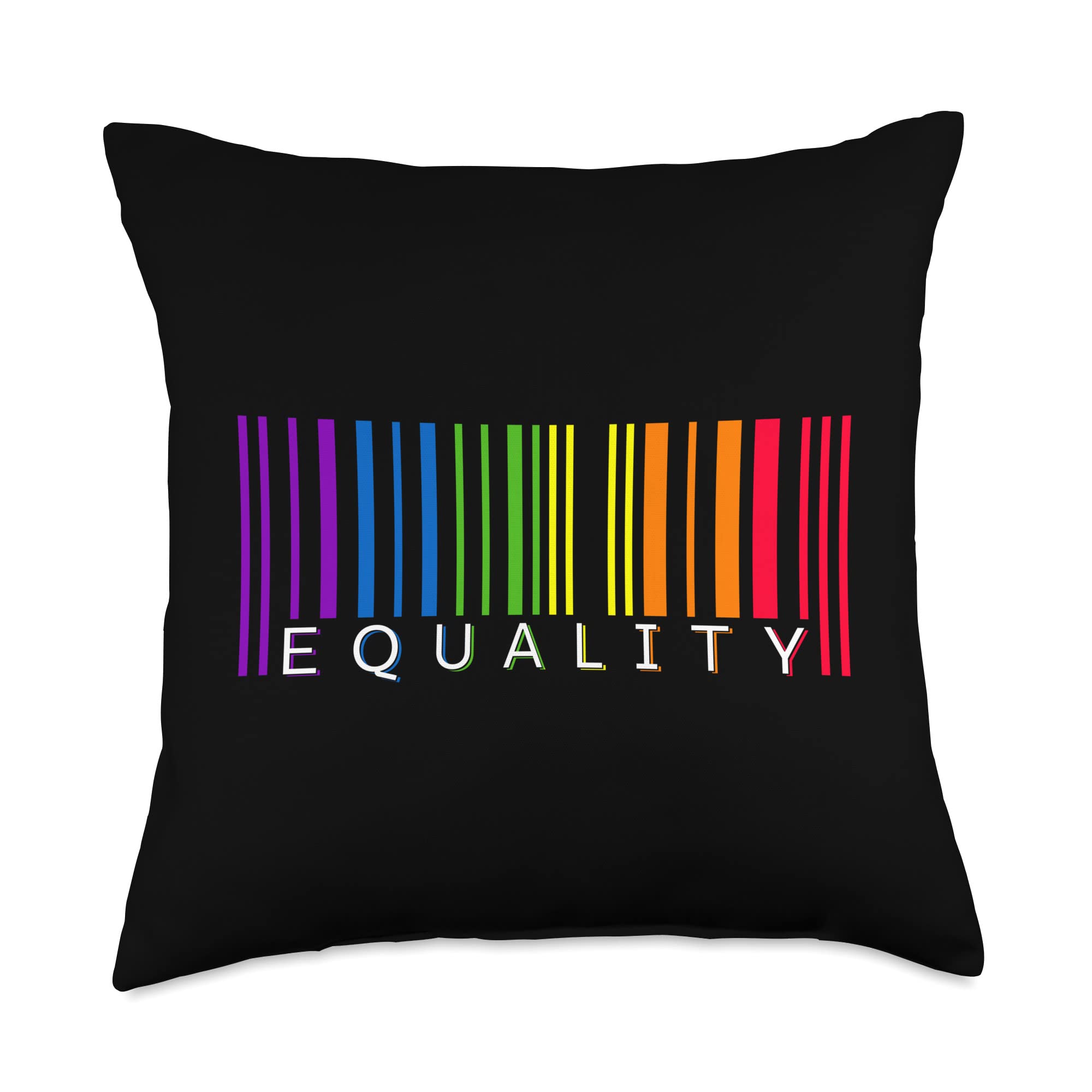 Lesbian Gay Community Sign I Support LGBTQai GAYy LBGT Barcode Lesbian Gay Bisexual Transgender Flag Motive Throw Pillow, 18x18, Multicolor