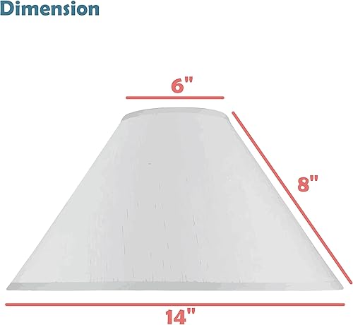 Miniatura 5 de Aspen Creative 33133, Pantalla de Lámpara de Araña Tradicional Plisada con Forma de Hongo, Blanco, 6" Superior x 14" Inferior x 8" Diagonal