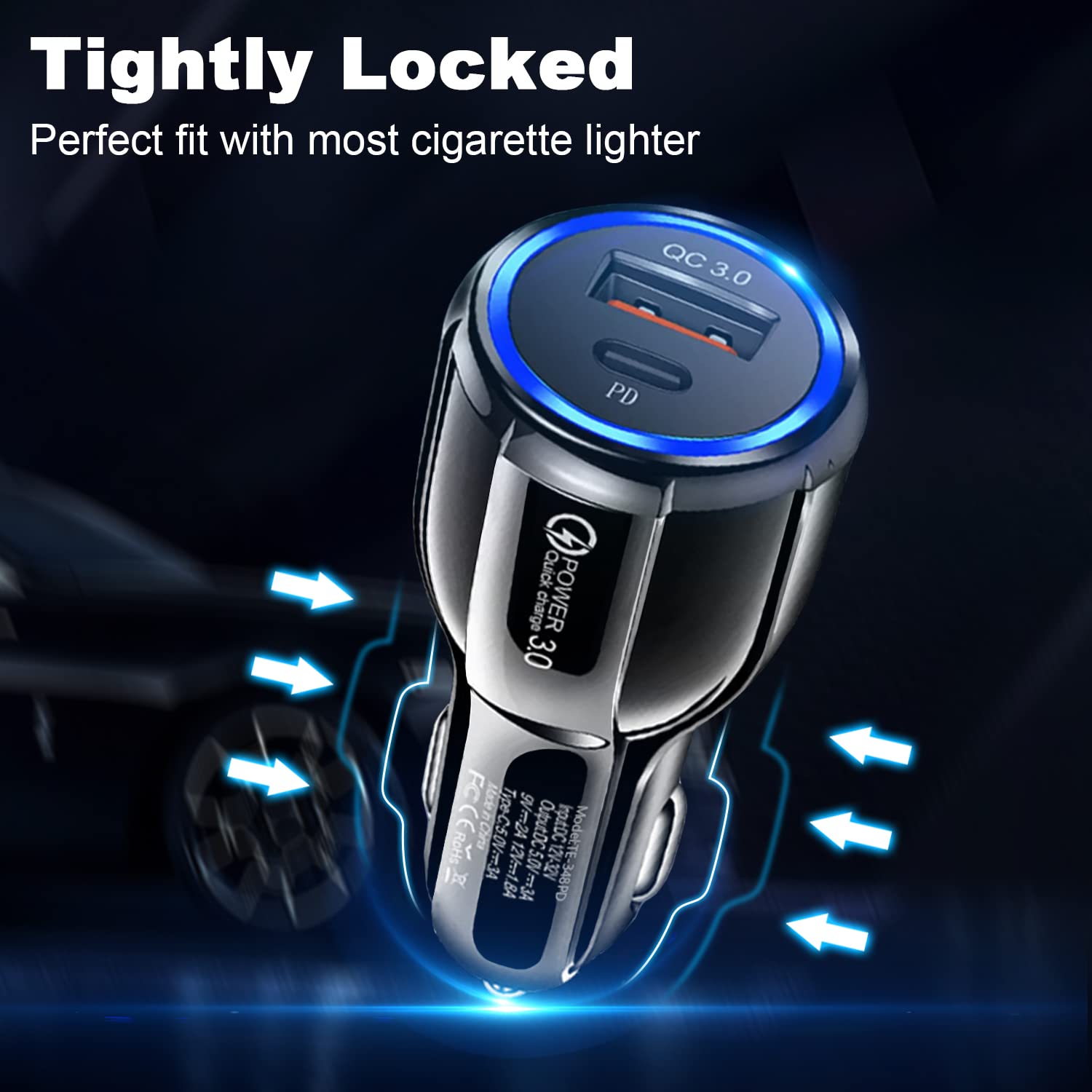 Chargeur Voiture USB C 80W PD/PPS 55W QC3.0 25W Chargeur