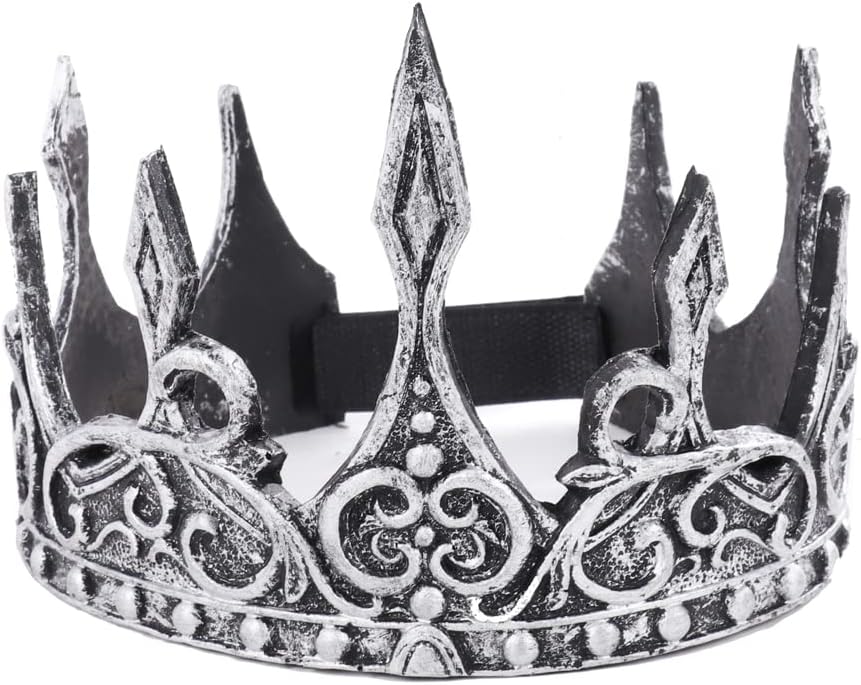 Regal King's Crown,Adjustable Royal Crown Prince Tiara,Medieval King Costume Accessories for Adult