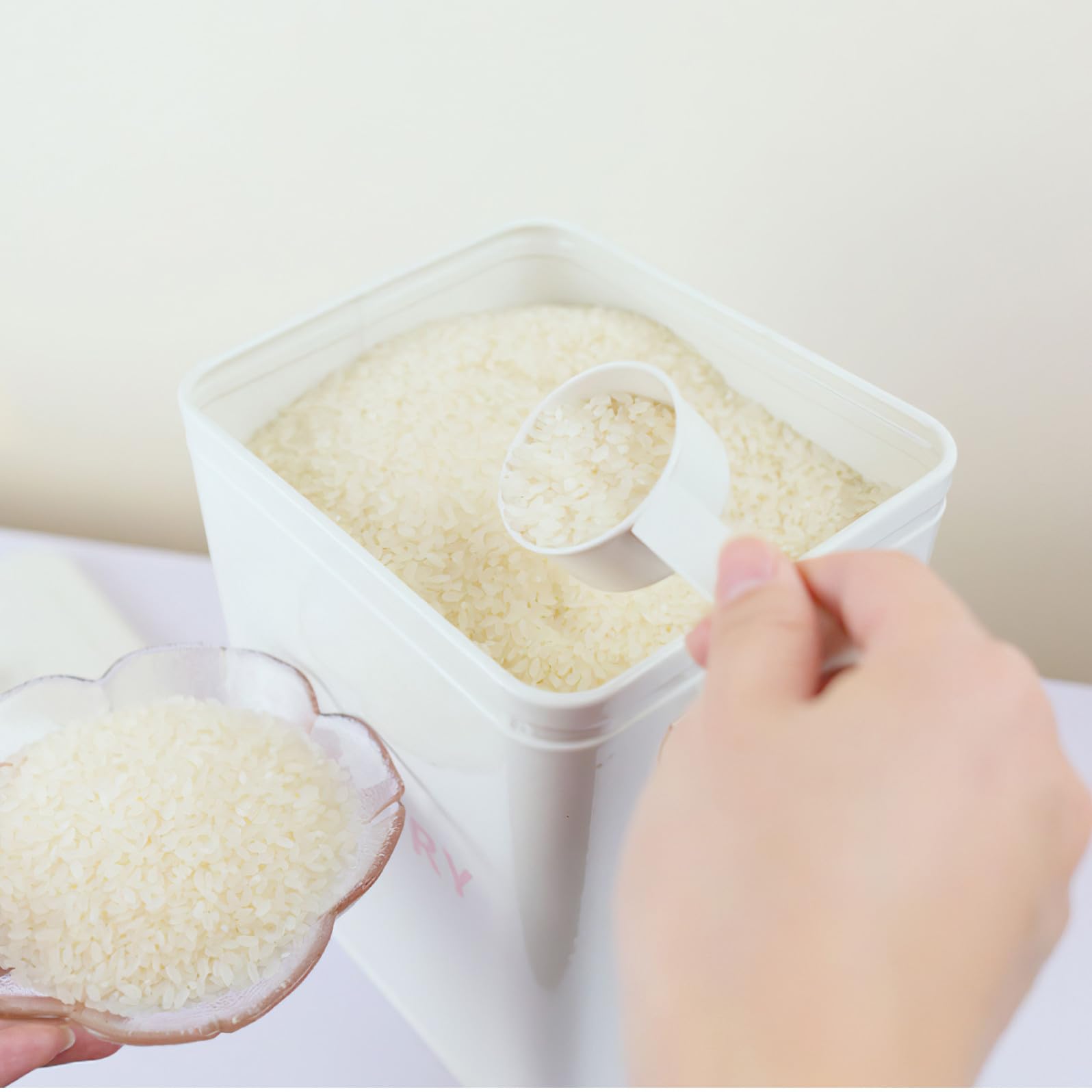 YARNOW Secchio di Conservazione per Riso in Lamiera di Ferro Bianco Bordi Lisci e Arrotondati, Contenitore Ecologico per Alimentari per Cucina e Casa