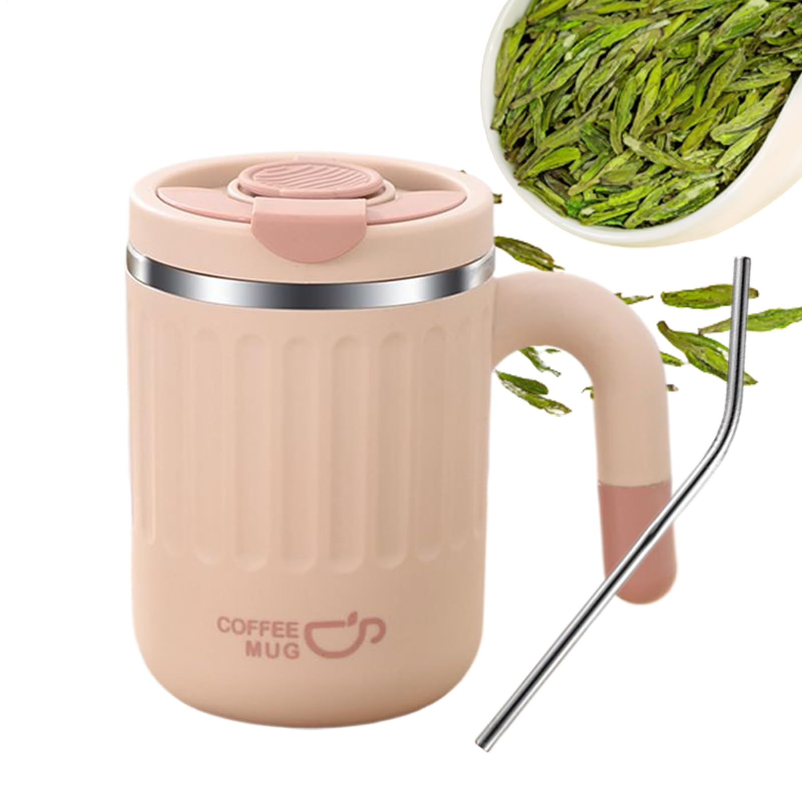 Thermal Coffee Travel Mug - Leak-Proof Drink Cup, Stainless Steel Insulated Water Bottle | Portable Tea Container, Reusable Coffee, Vacuum Insulated Flask Beverage Holder, Compact Hot Cold Drinkware
