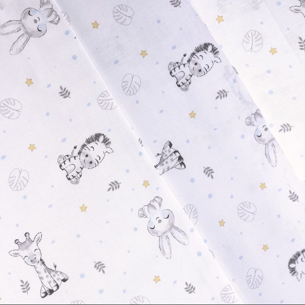 Set di 3 Lenzuola per Mini Culla Neonato KOALA en blanco azul · 100% COTONE · Lenzuolo per Mini Lettino