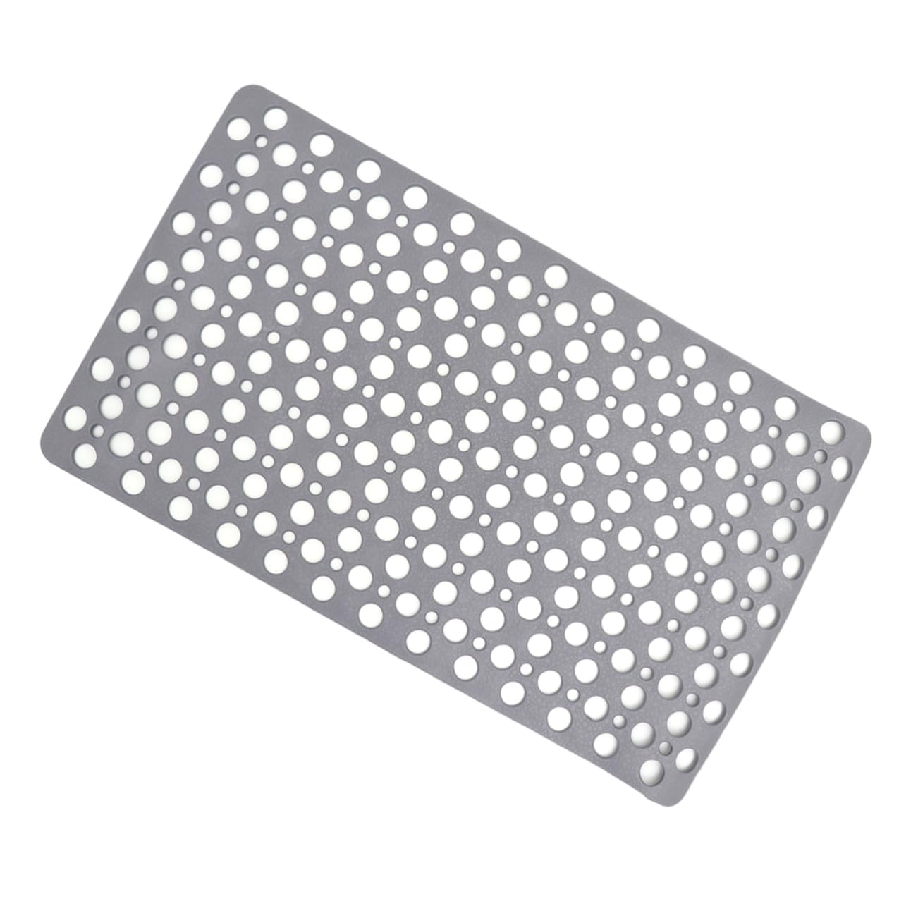 Tapis de bain antidérapant empêchant les chutes avec ventouses et structure TPE creux gris