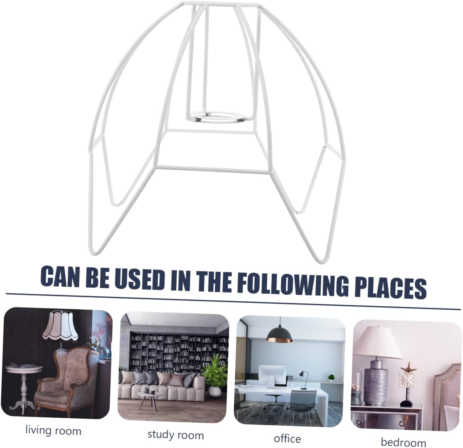 Amosfun Vintage Iron Lampshade Frame Resistant DIY Lamp Shade Holder for Ceiling Lights Sturdy Simple Structure Compatible with Bulbs for Home Hotel Restaurant Lighting Projects