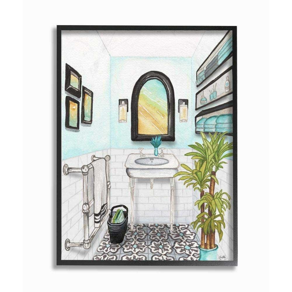 ブリュール　ArtePura Amazon.com: Stupell Industries Bathroom Blue Watercolor