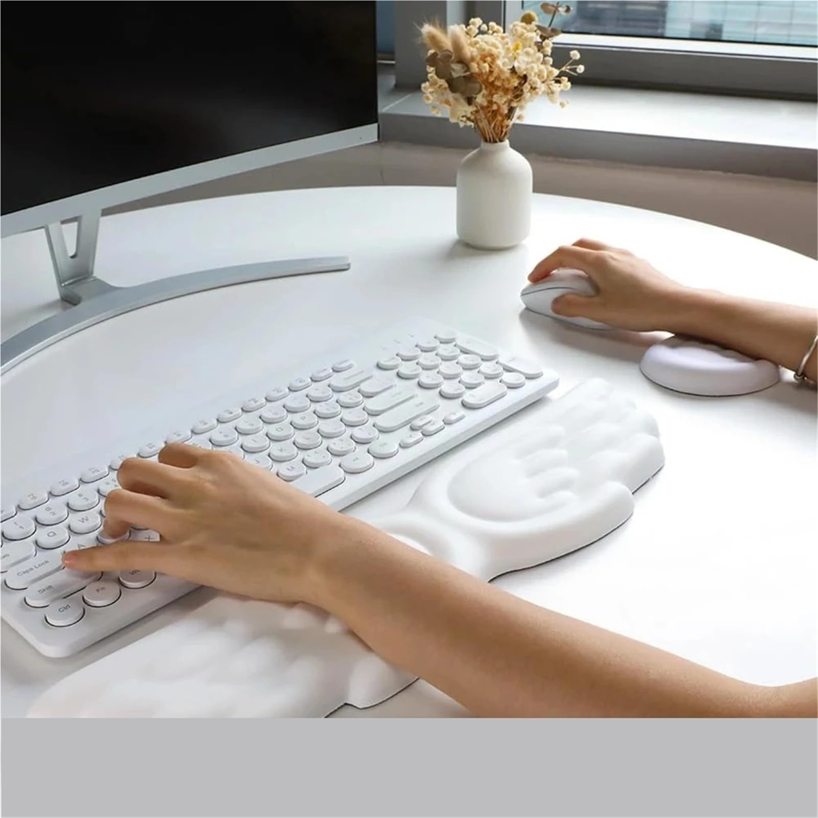 Tappetino Mouse Con Poggiapolsi Set poggiapolsi in memory foam con ala d'angelo