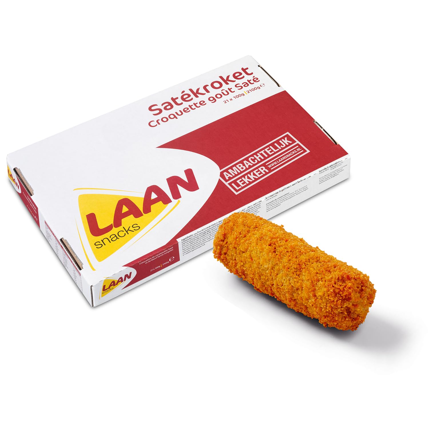 Laan Sate-Kroketten Satekroket 21Stk. á 100g I Kroketten aus den Niederlanden I Fleischgericht aus Holland I Tiefkühl