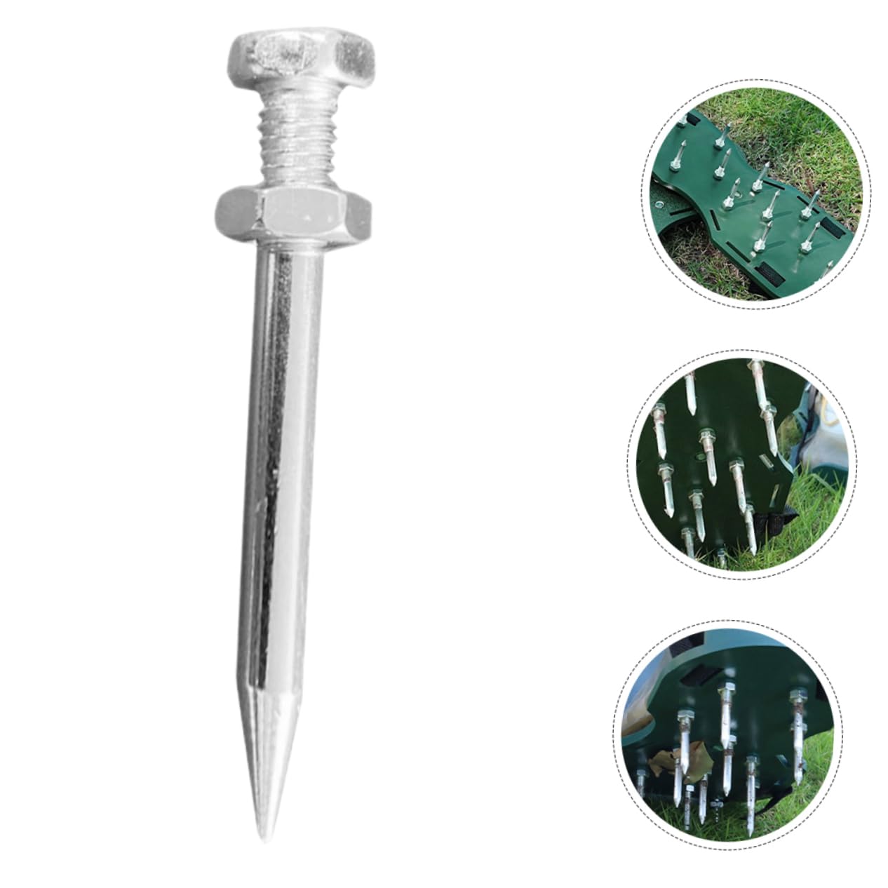 OSOLADY 3sets Lawn Aerator Shoes Metal Spikes Aerator Shoes Pegs for Yard Tools Rolling for Grass 40pcs*3