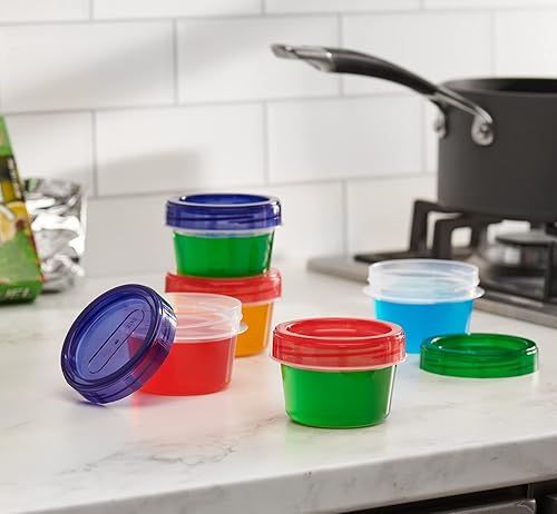 Miniatura 3 de Elegant Disposables Contenedores de almacenamiento de alimentos para bebés, tarros de almacenamiento de alimentos de 4 onzas con tapas giratorias de