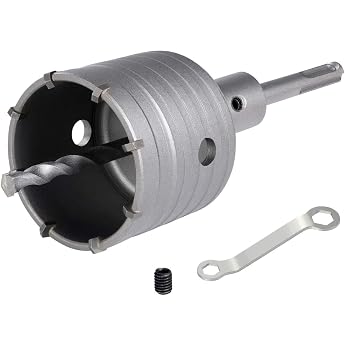 flintronic Turbo Drill Bit 68 mm Hollow Drill Bit Set Diameter 68 mm with SDS Plus Adapter 110 mm and Centre Drill Diameter 8 x 110 mm Can Drill Hammer-Resistant Sockets Drill Bit Socket for