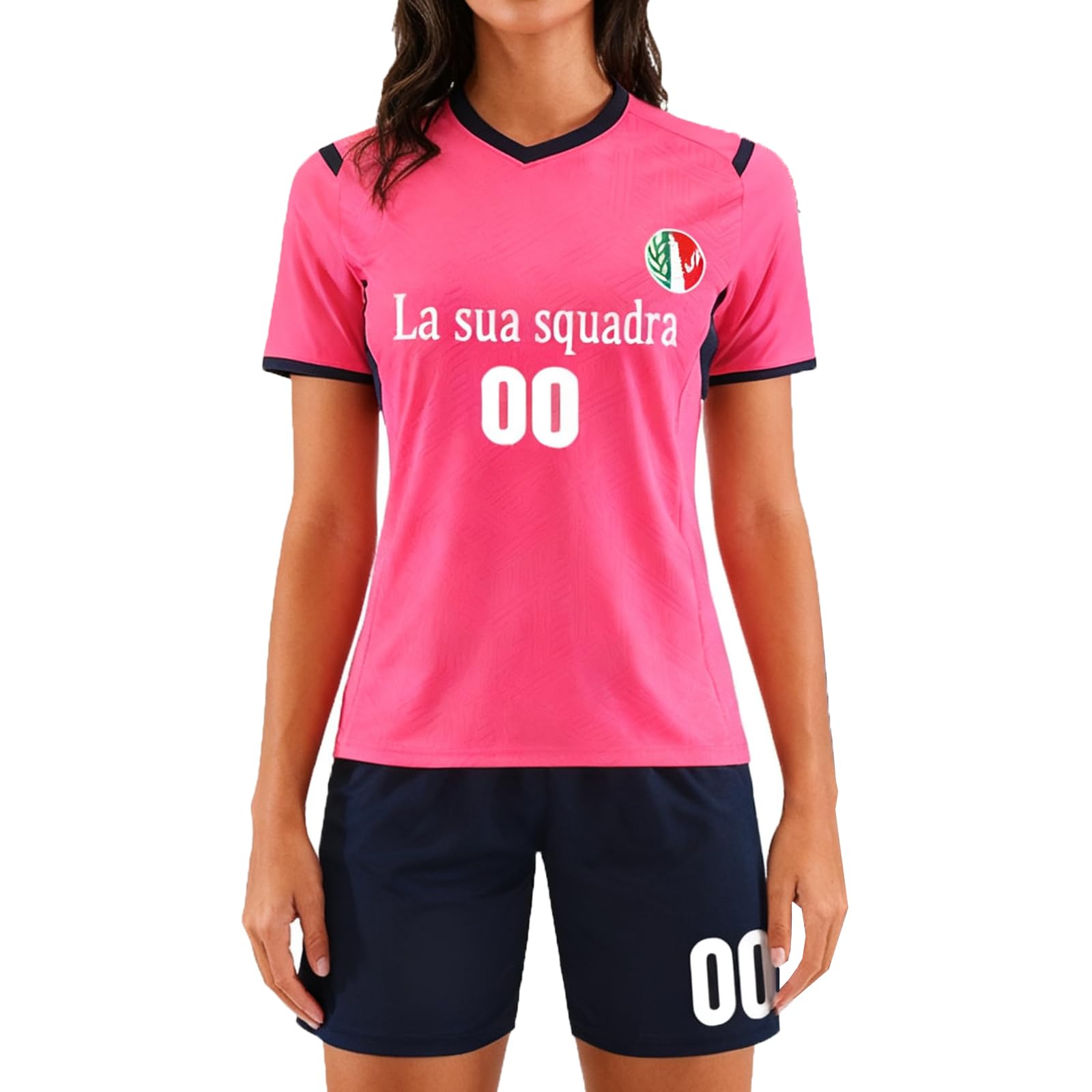 Set da Calcio Rosa Personalizzabili, Maglie da Calcio Personalizzate per Adulti e Bambini, Regali Personalizzati