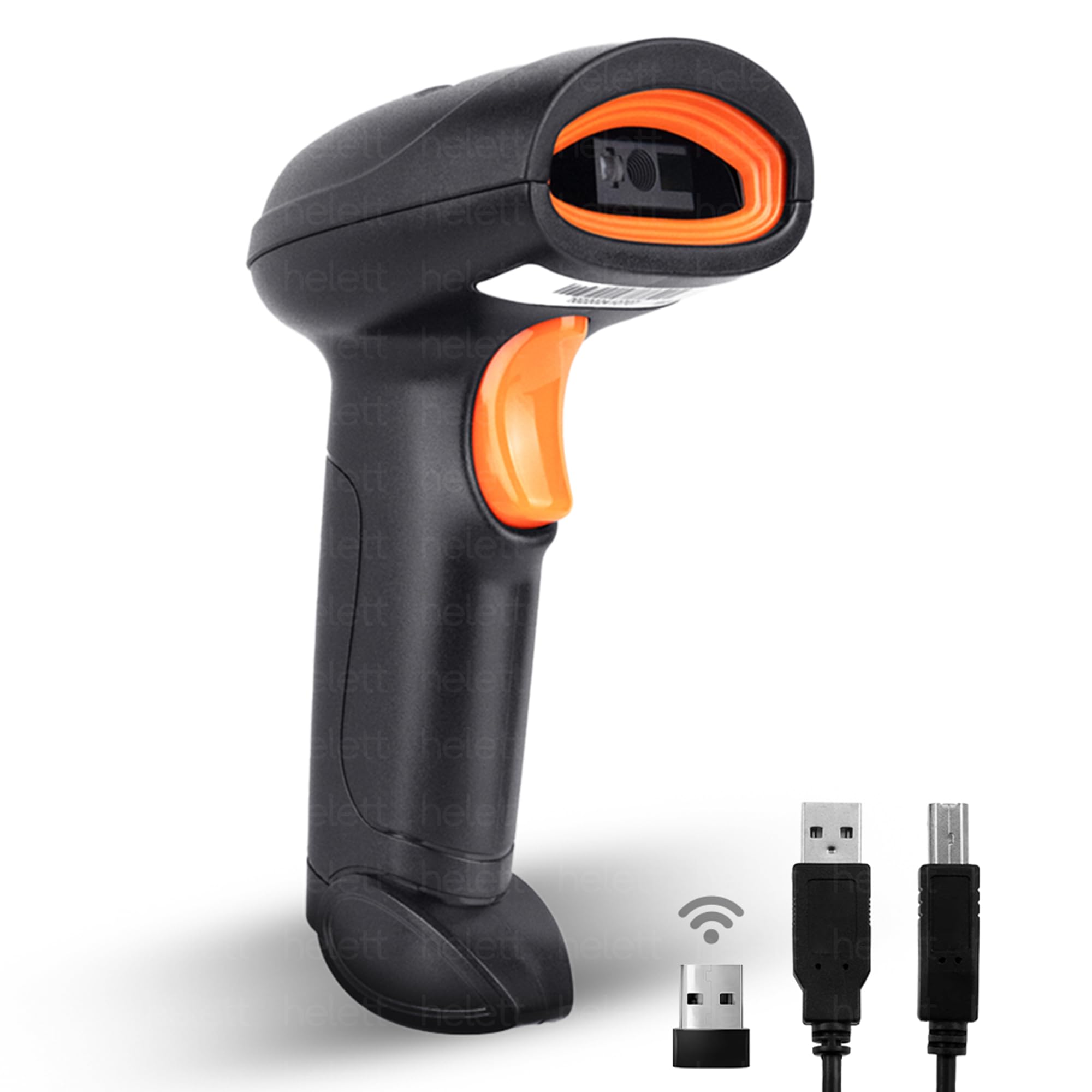HT20Lite Wireless 2D & 1D Barcode Scanner | QR Code Reader | 2.4GHz Wireless & USB Wired | Rechargeable | Auto Scan & Built-in Light | for POS, Warehouse, Retail | ABS Body | 1-Year Warranty-image-1