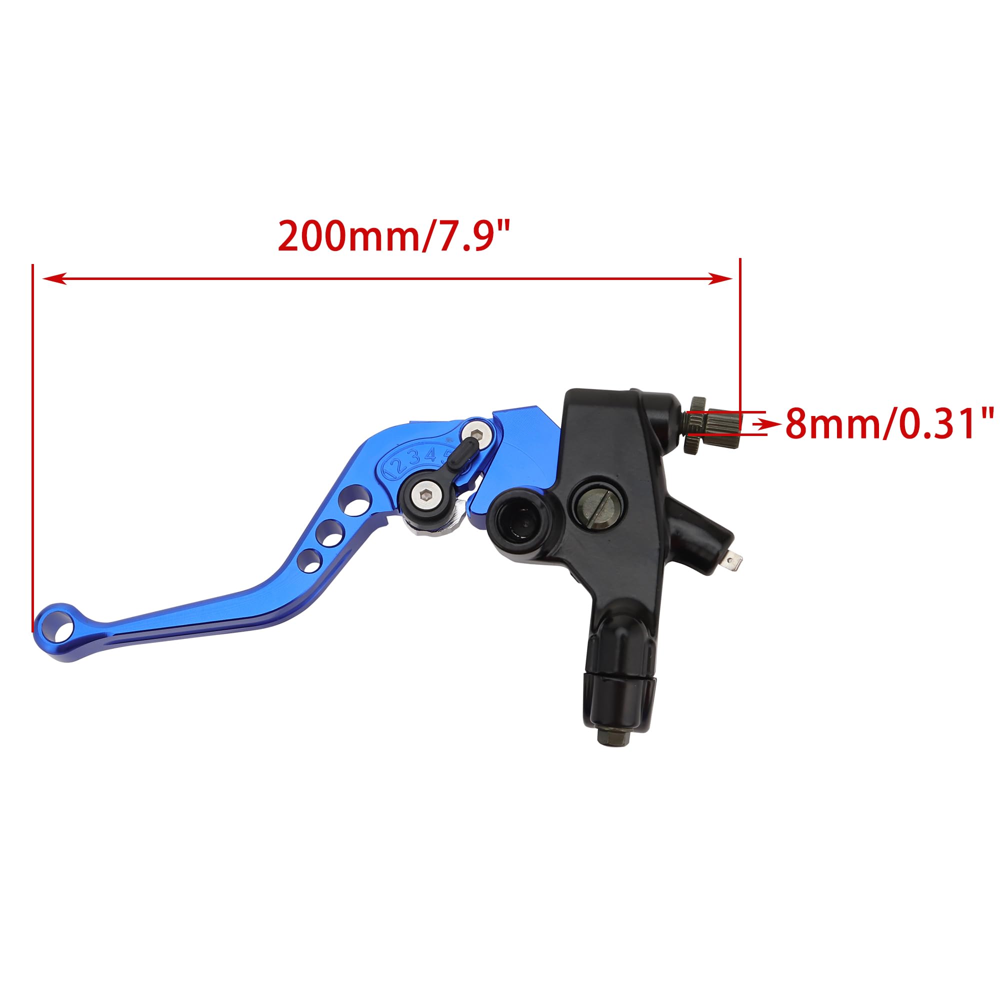 WOOSTAR 22mm Standard 7/8" Regolabile Frizione Leva Pompa Freno Frizione Set con Ruotare la Manopola Dell'acceleratore Sostituzione per Majesty T3 T5 T7 Moto Dirt Pit Bike Scooter ATV Blu